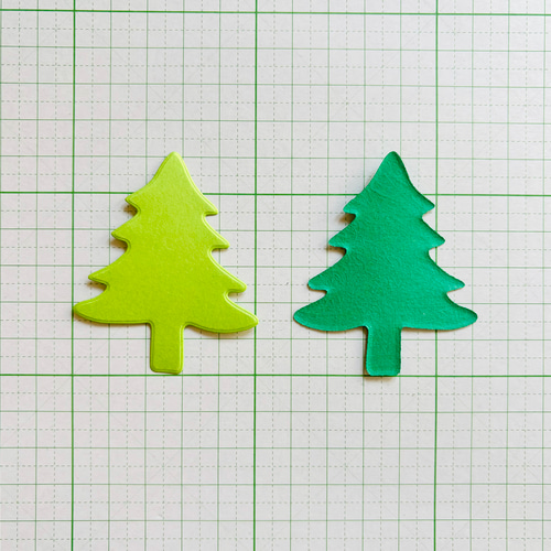 アルバムクラフト　ダイカット　クリスマス② クラフトパンチ ダイカット クリスマスツリー 小 グリーン系 20