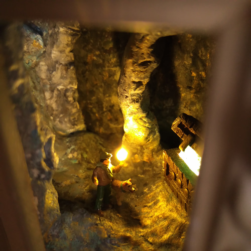 宝箱の洞窟/ Treasure Box Cave◇ジオラマ・アート◇1点物 照明