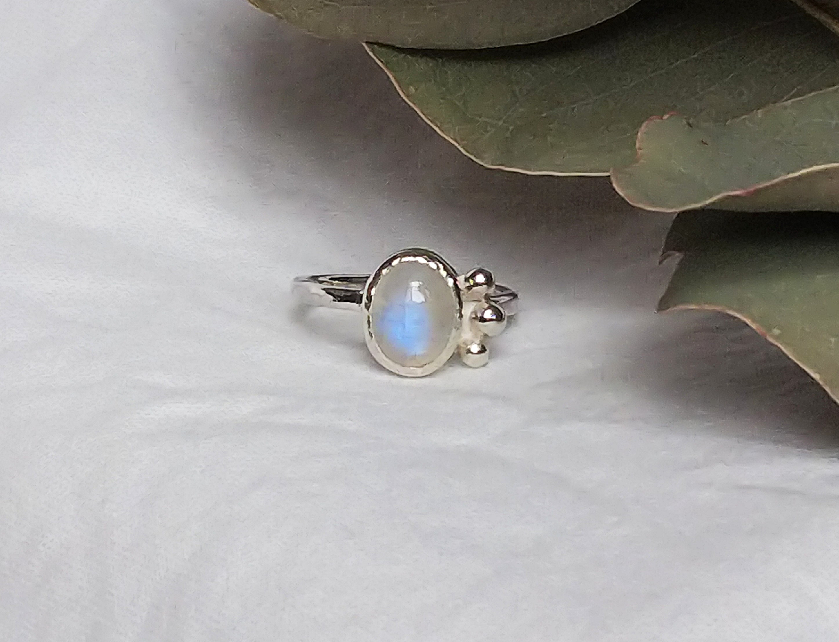 幻想的★　レインボームーンストーン　シルバーリング　size13