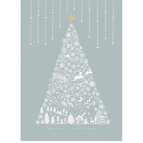 クリスマスツリー✴︎ 北欧インテリアポスター◻︎【ブルー