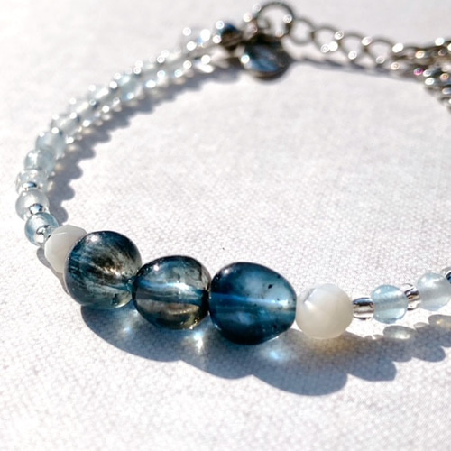 ブラックアクアマリン ブレスレット 高品質++] ブラックアクアマリン