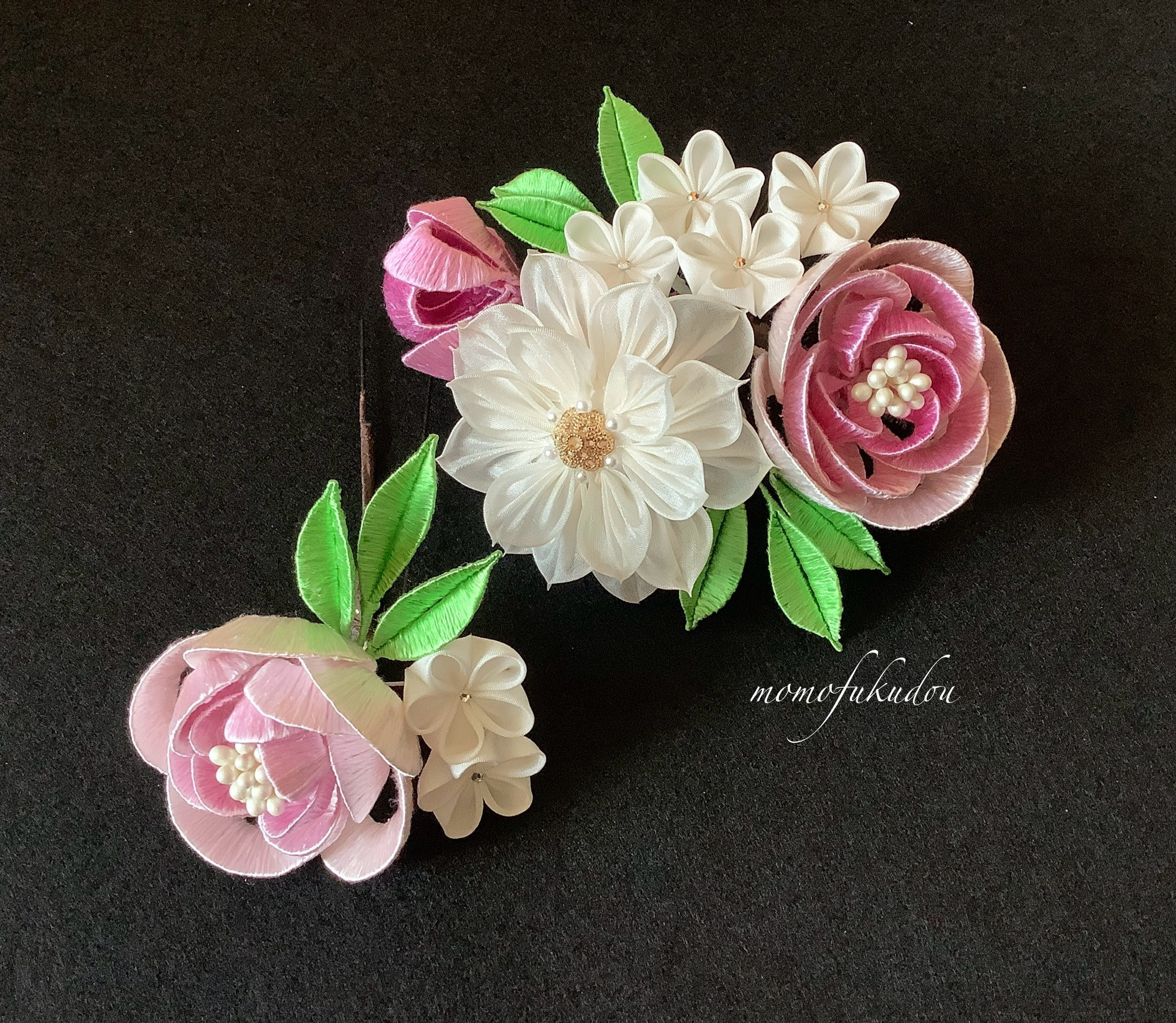 2点セット 成人式 卒業式　つまみ細工　纏花（チャンホァ）