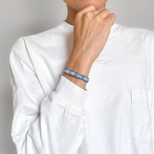 メンズ】ミンサー柄ブレスレット *いつの世までも / 青* ギフト