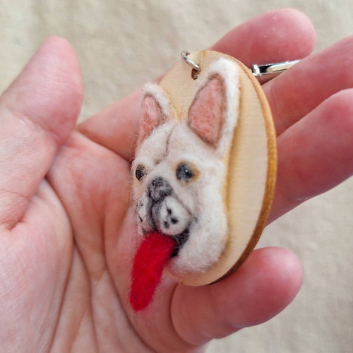 羊毛フェルト フレンチブルドッグ キーホルダー ♡羊毛フェルト フレンチブルドッグさんキーホルダー♡ 羊毛フェルト