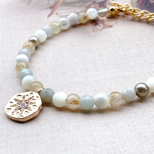 2025年ラッキーカラー】ルチルクォーツ×翡翠×マザーオブパールの