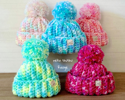 ポンポンニット帽♡ ペット服・アクセサリー neko shushu Rouge 通販