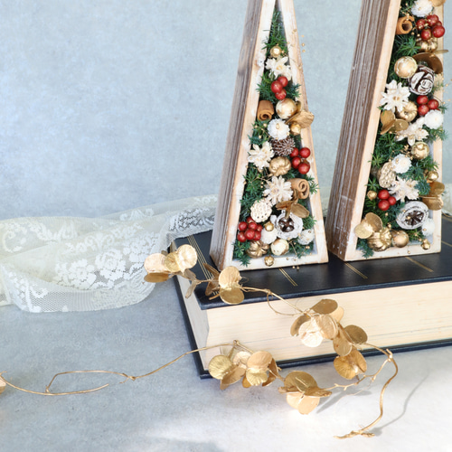 再販】さんかくクリスマスツリー＊大小set＊3way リース hanahitoki