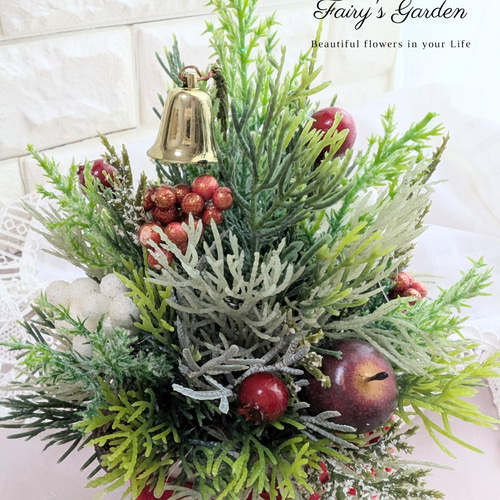 超早割クリスマス2025】毎年飾れる赤いリボンの卓上クリスマスツリー