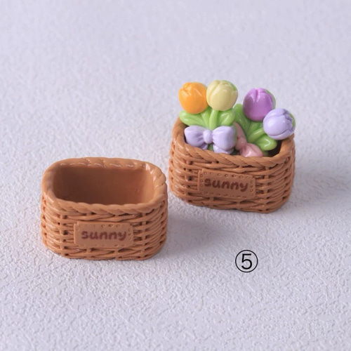 ミニチュアドールハウス ミニチュア バスケット 小さなかご 1個 全6種