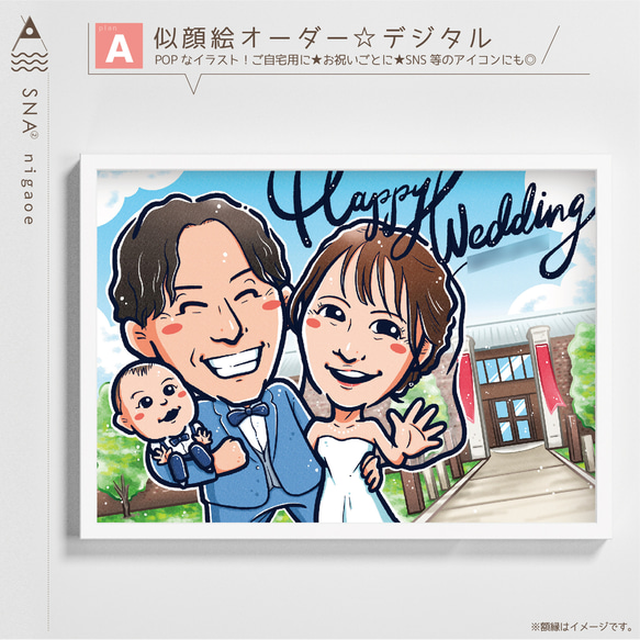 似顔絵 オーダー ☆ 結婚式 結婚祝い 結婚記念日 ウェルカムボード