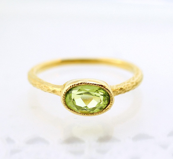 K10ペリドットミル打ちリング