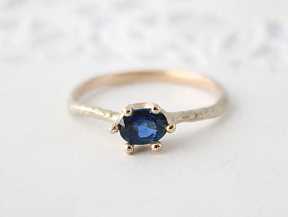 K10サファイア　オーバルリング