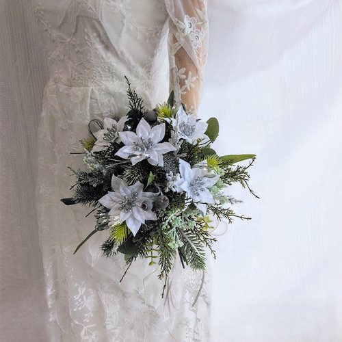ウィンター ウェディング ブーケ ns908 アーティフィシャルフラワー