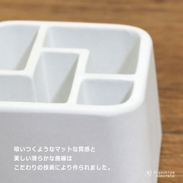 【倒れない】ペン立て (キューブ) - コンクリート/モルタル/セメント 8枚目の画像