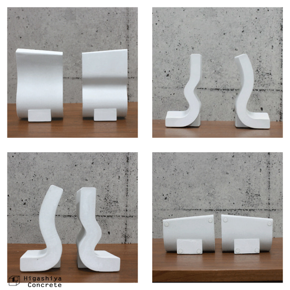 ブックエンド左右セット (クルント)  - コンクリート/モルタル/セメント 9枚目の画像
