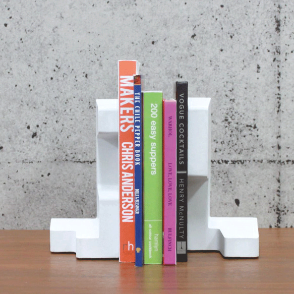 ブックエンド左右セット (カクント) - コンクリート/モルタル/セメント