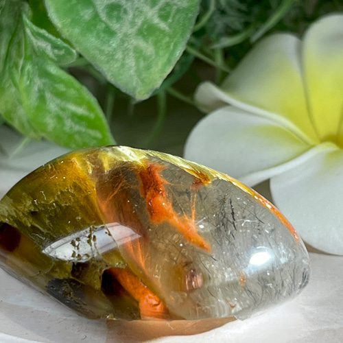 天地創造 アンフィボールインクォーツ タンブル 原石 ポリッシュ  