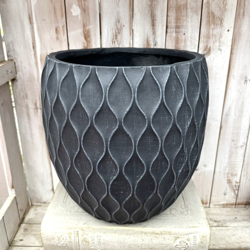 グラスファイバー ポット ブラック 黒 シンプル 観葉植物 植木鉢  