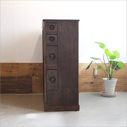 ケヤキ材 ガラスキャビネット リメイク品 アンティーク 本棚 和風