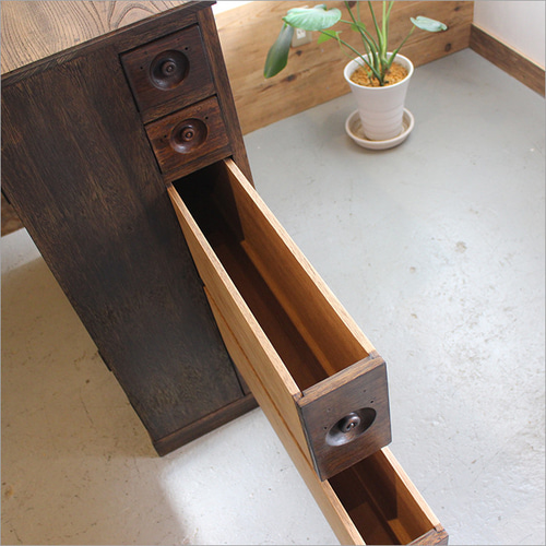 ケヤキ材 ガラスキャビネット リメイク品 アンティーク 本棚 和風