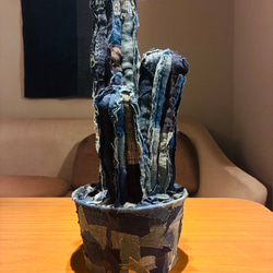 45x45 ビンテージ 藍染 襤褸 リメイク クッションカバー ボロ 2 45x45