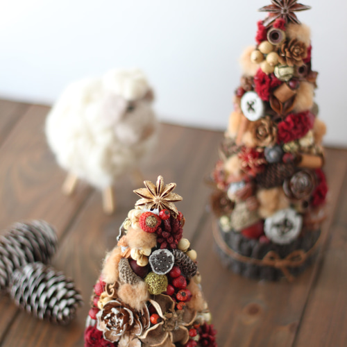 Creema限定】木の実ゴロゴロのクリスマスツリー (S・M) ミニツリー