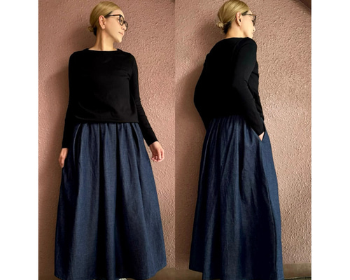 マキシ丈❣️長さ選べる❤️スッキリ綺麗な腰回り❣️こだわり国産