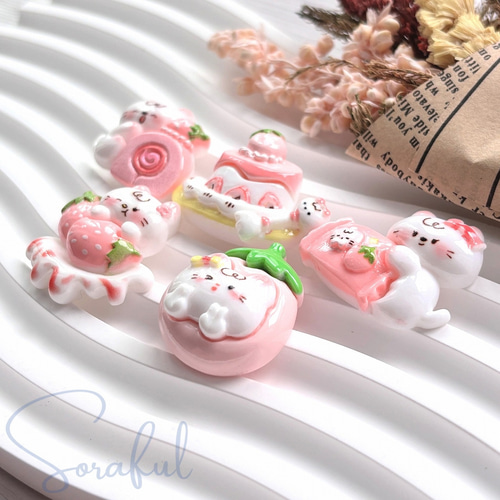 5種セット】ストロベリーねこちゃん ネコ 猫 イチゴ 苺 いちご