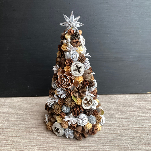 一点物【クリスマス】木の実たっぷりのクリスマスツリー Mサイズ