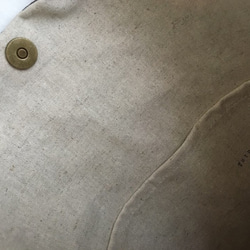 ★秋冬くったりバック★オレンジカラフルドットウール混＆グレーコーデュロイ　【受注製作】 6枚目の画像