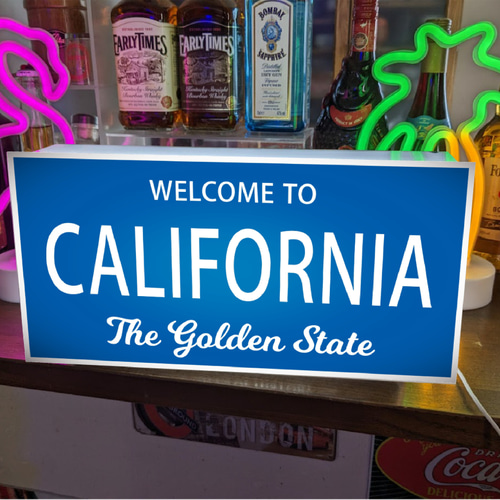 【オーダー無料】カリフォルニア ロードサイン 看板 置物 雑貨 ライトBOX オーダー無料】カリフォルニア ロードサイン 標識 ロサンゼルス