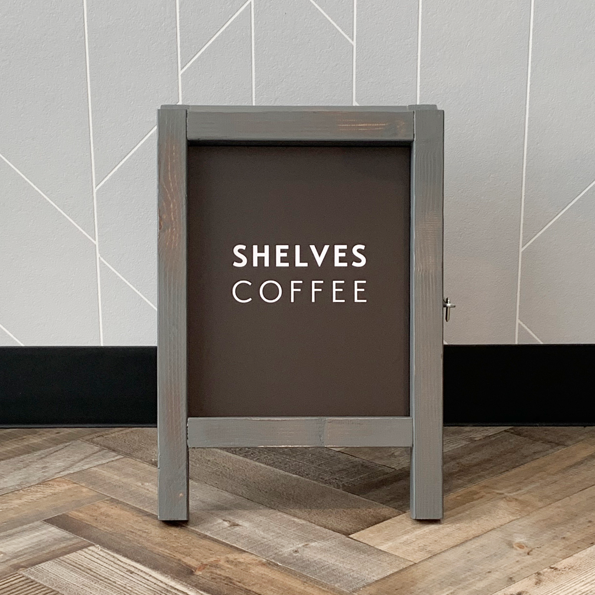 3サイズ展開　アルミパネルフルカラープリントＡ型立て看板　グレー　SHOP看板　イベント看板　オーダー看板