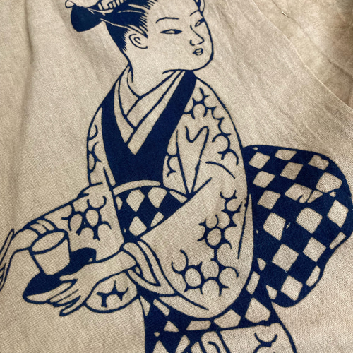 柿渋染め　チュニック　ねぶた浴衣　風呂敷　手ぬぐい他　ハンドメイド 柿渋染め浴衣手ぬぐいリメイク・Tチュニック・七福神・お化け