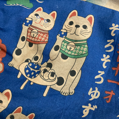 手ぬぐいと浴衣の柿渋染めワンピース 手ぬぐいリメイク