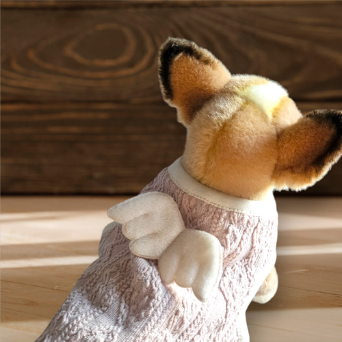 犬服猫服＊エンジェル♪天使の羽&レースモチーフアラン編み柄