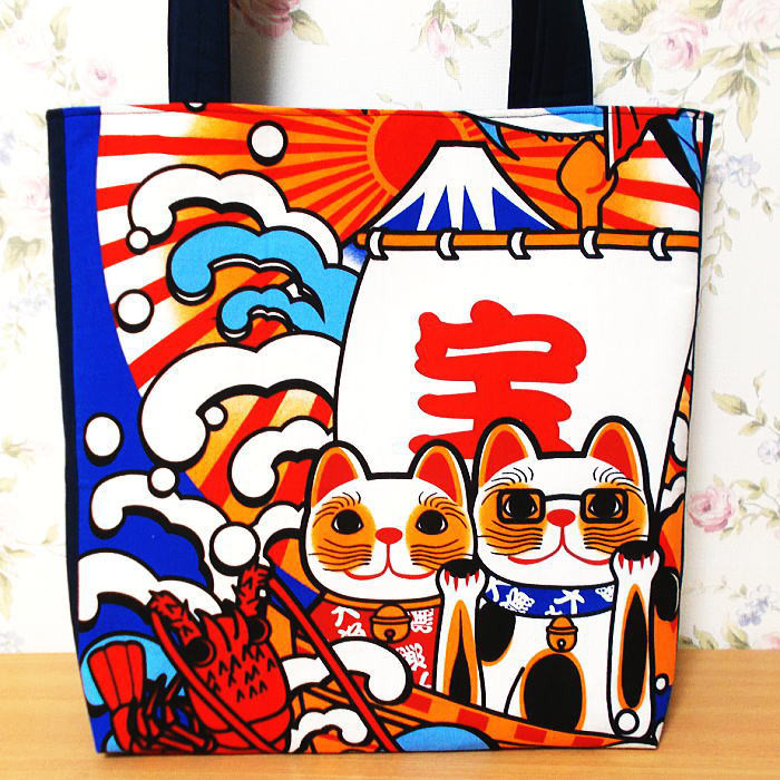 ジョリーフルール　ハンドメイド　トートバッグ　エピファニー　コラコラ　猫　　　大 ジョリーフルール ハンドメイド トートバッグ エピファニー