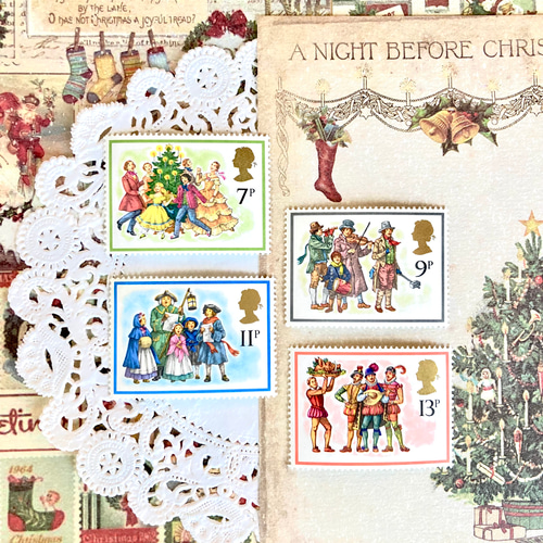 クリスマス切手。.＊ 1978年 イギリス 4種完 その他素材