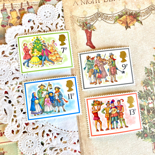 クリスマス切手。.＊ 1978年 イギリス 4種完 その他素材