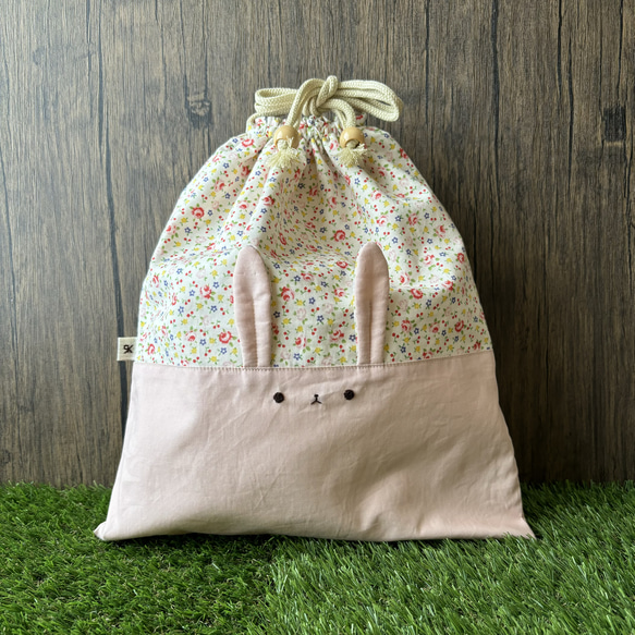 体操着袋・お着替え袋 入園入学 ハンドメイド 女の子 うさぎ