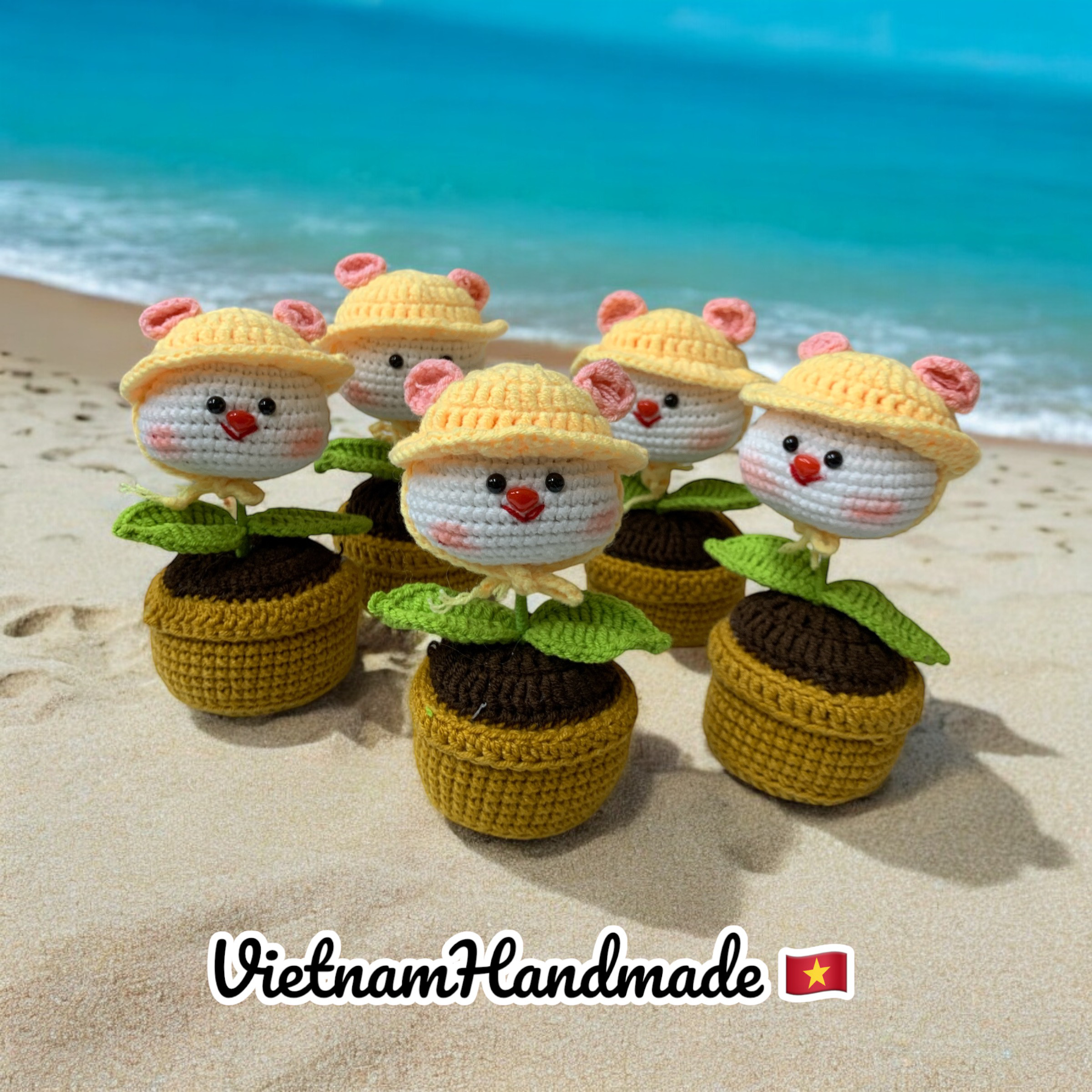 VietnamHandmade 手作あみぐるみ 帽子付きキャラクター ぬいぐるみ VietnamHandmade 手作あみぐるみ ぬいぐるみ 帽子付きキャラクター