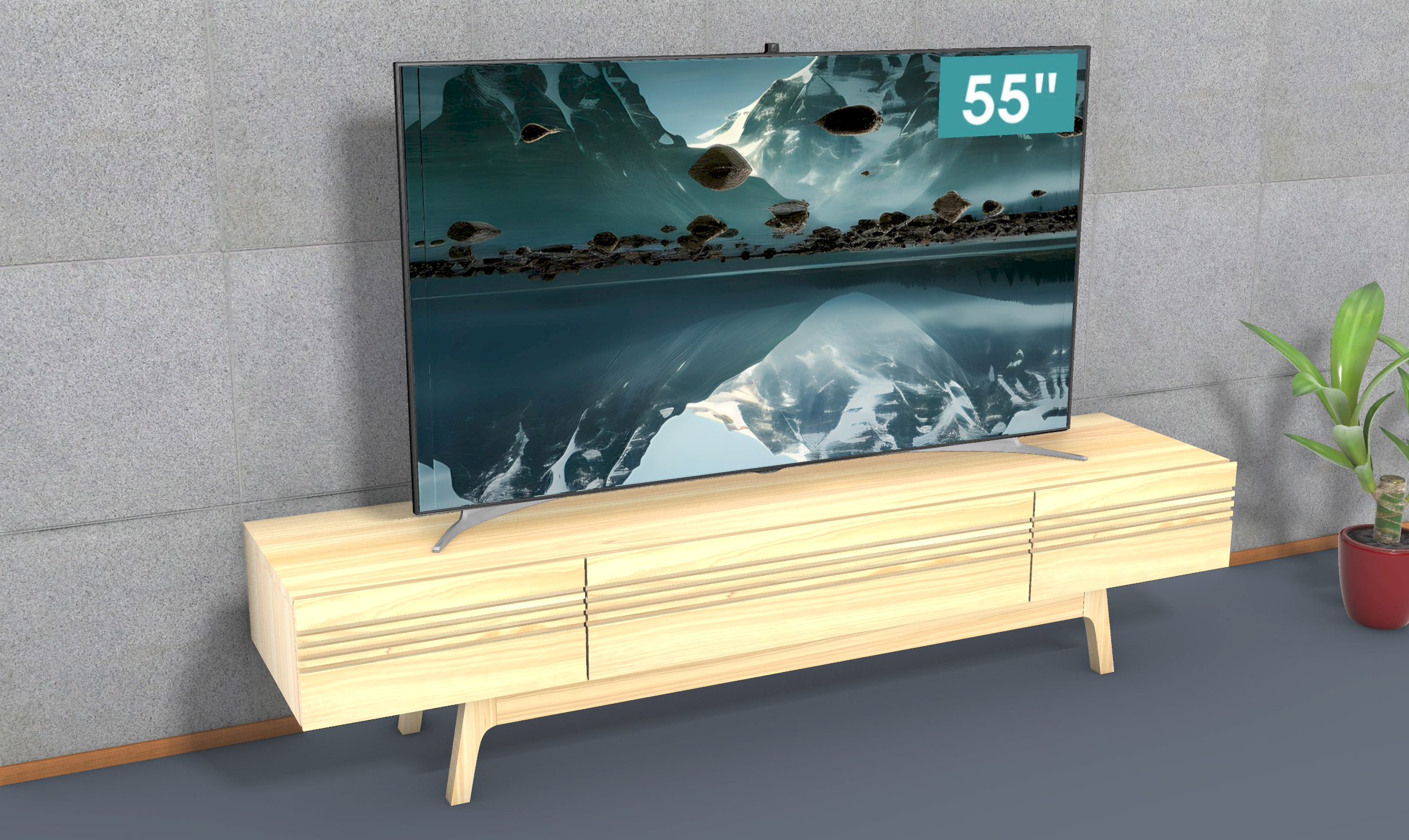 『ボローニャ_T20』手作りテレビ台・桧（四国産）無垢材・w160〜w170