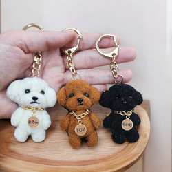 羊毛フェルトオーダー愛犬ブローチ ハンドメイド犬雑貨、プードル