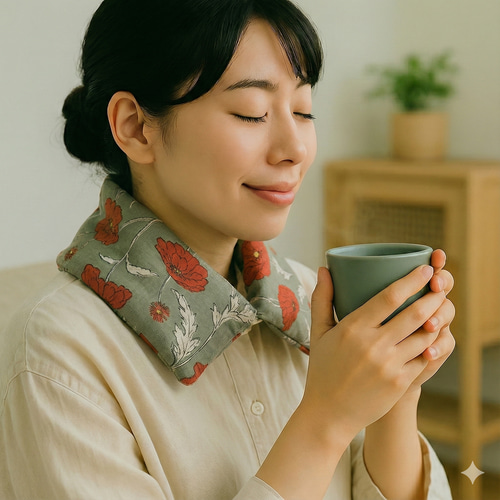 玄米カイロ 首肩｜無農薬玄米×オーガニック生地の温活ギフト＊小豆