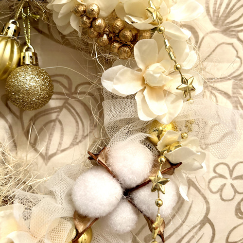 565»◤完売しました◢クリスマスリース*2024ホワイトクリスマス*カネラ