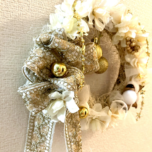 565»◤完売しました◢クリスマスリース*2024ホワイトクリスマス*カネラ