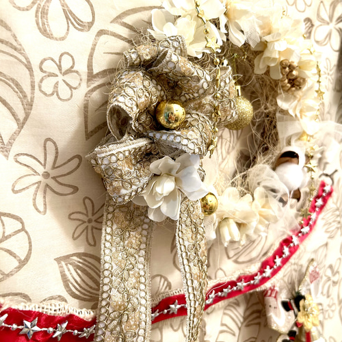 565»◤完売しました◢クリスマスリース*2024ホワイトクリスマス*カネラ