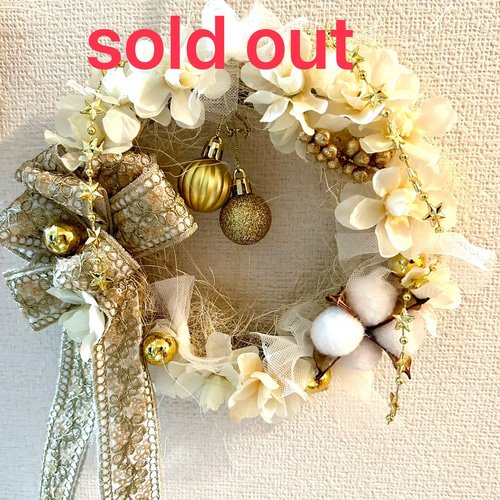 565»◤完売しました◢クリスマスリース*2024ホワイトクリスマス*カネラ