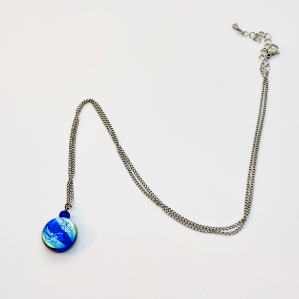 ゆあさま専用OKINAWAN JEWELRY ネックレス 青色 わだつみの海 青 ネックレス 大きめ サージカルステンレス