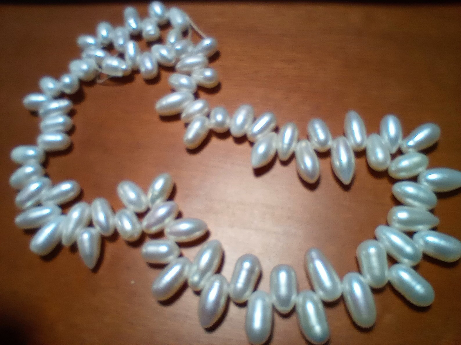 クレオパトラライス淡水パール8~11×５mm 【1連38cm】ホワイト 4,565円