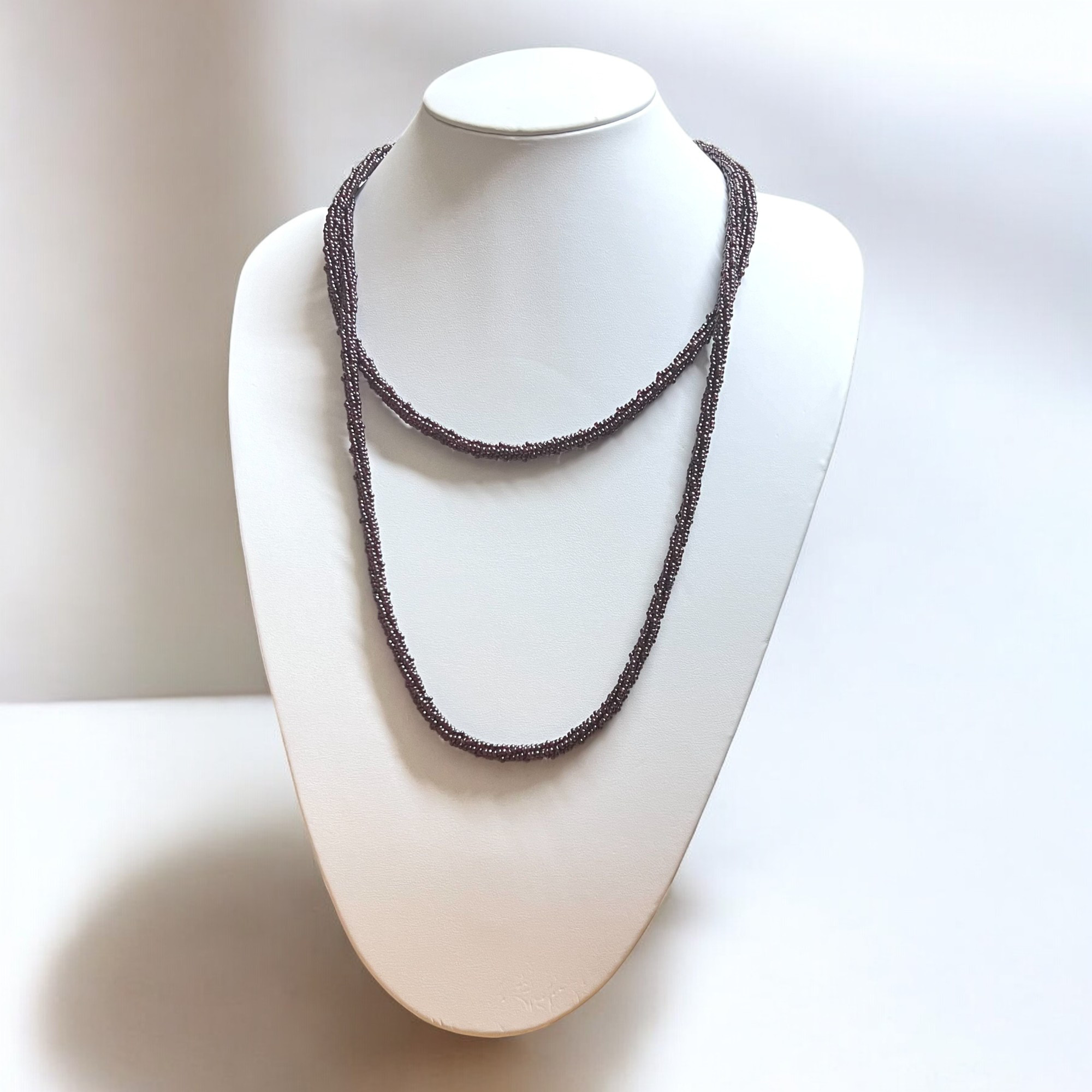 120cmミミール・カー　ロングネックレス(パープル系)　l-bdzh2006n